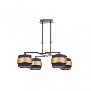 Distribuidor - Lâmpadas Diversas | Lâmpadas Modernas | LAMPARA 4DH BREMEN CUERO/MARRON-ORO 4XE14 REGX60X60 CM Ref: 066484014